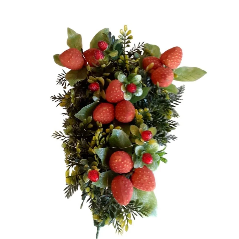 VTG Artificial Plant Spray Strawberries Berries Swag Grandmacore Cottagecore